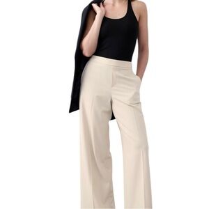 Banana Republic Hayden Cream Wide-Leg Pull-On Pants Size S NWT